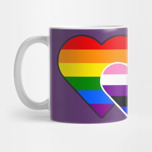 Gender Fluid Double Heart Mug